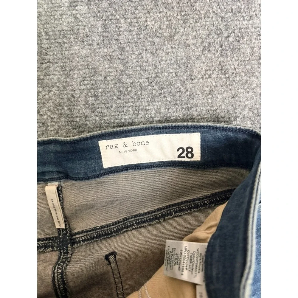 Rag & Bone Cate Mid-Rise Ankle Skinny Jeans Dark Wash Comfort Stretch Size 28